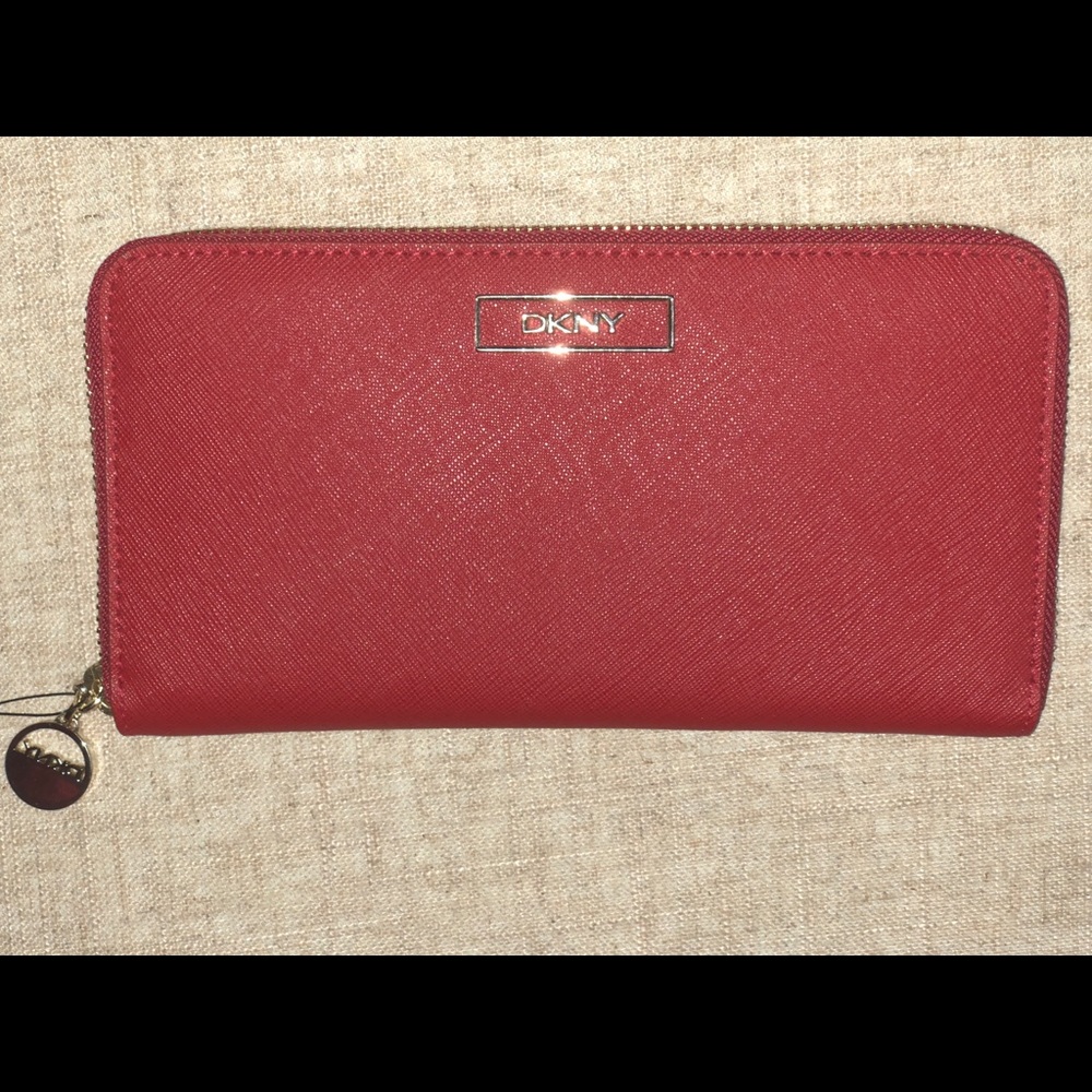Brand new DKNY red leather wallet